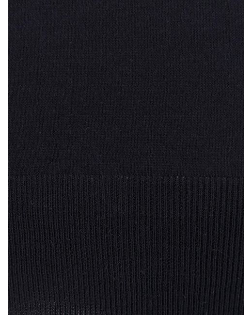 NUGNES 1920 Blue Cotton Sweater With Contrasting Profile for men