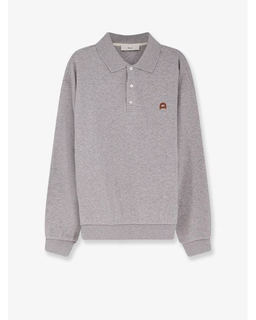 Polo Con Patch Logo di DUNST in Gray da Uomo