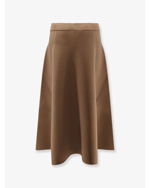 Max Mara Brown Lazio Viscose Blend Skirt