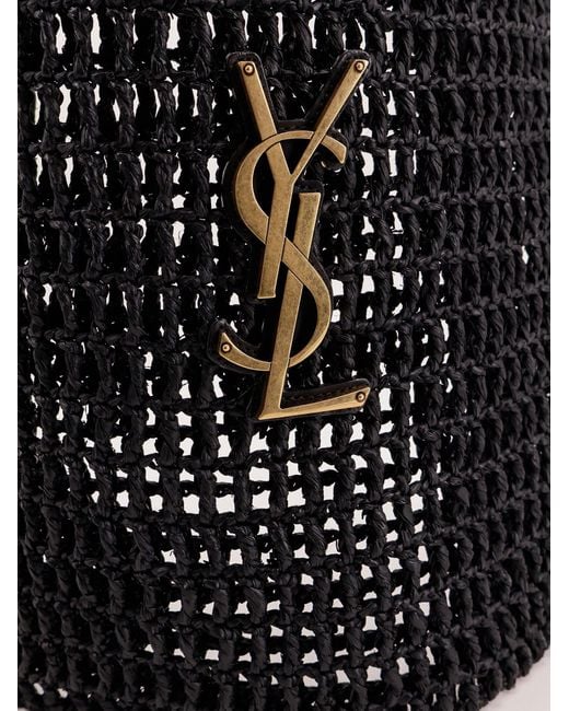 Saint Laurent Black Raffia Shoulder Bag for men