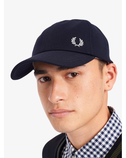 Fred Perry Cotton Stitched Profile Unlined Hats in Blue for Men | Lyst UK