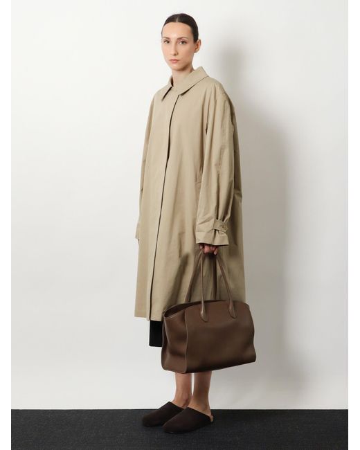 The Row Brown Marlo 14 Leather Shoulder Bag