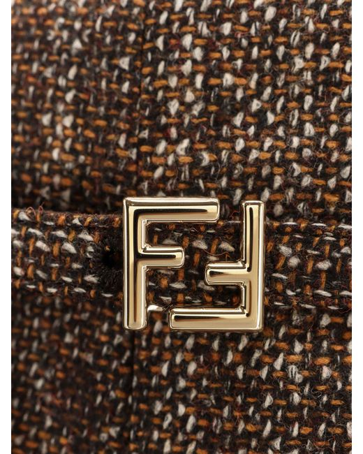 Alpaca And Wool Shorts-Donna di Fendi in Brown