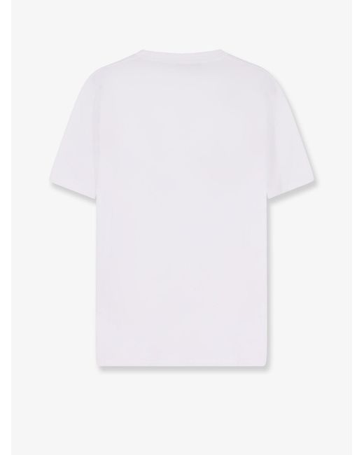 Gucci White Cotton T-Shirt With Frontal Web Band for men
