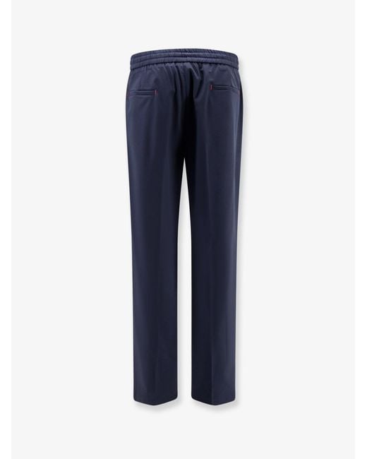 Amaranto Blue Virgin Wool Blend Trousers for men