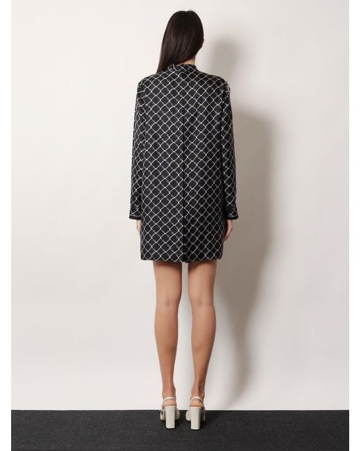Gucci Blue Short Silk Twill Dress
