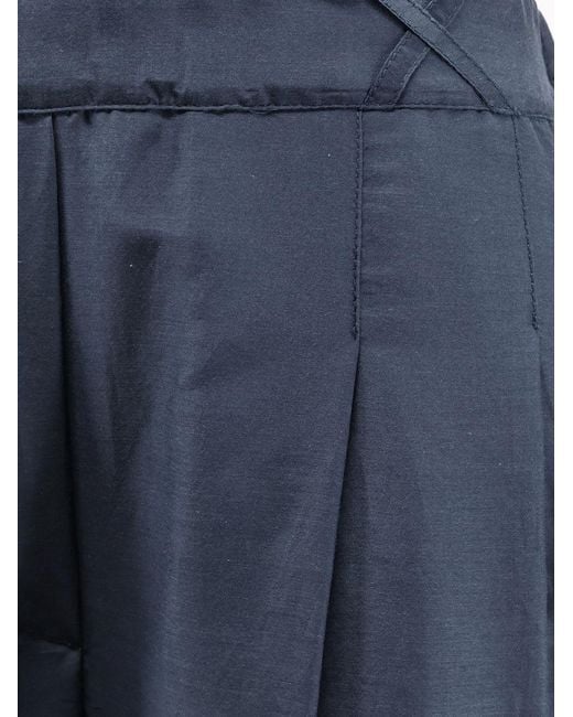 Semicouture Blue Cotton And Silk Trousers