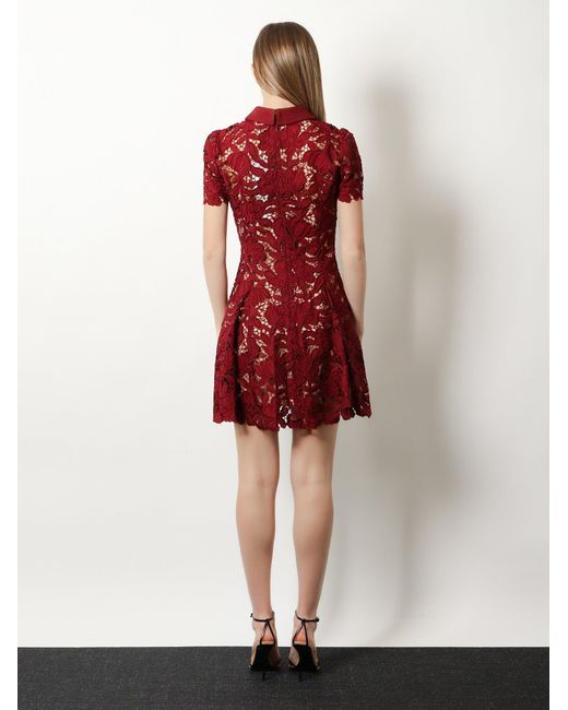 Self-Portrait Red Self Portrait Lace Mini Dress
