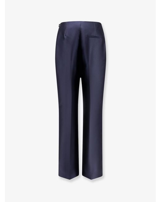 Alberta Ferretti Blue Mikado Trousers
