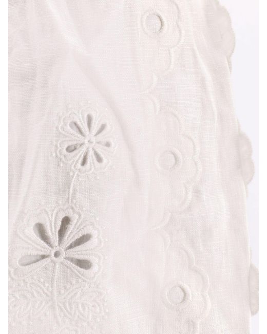 ショートパンツ FARM RIO Linen perforated shorts FARM Rio Linen Perforated Shorts in White | Lyst