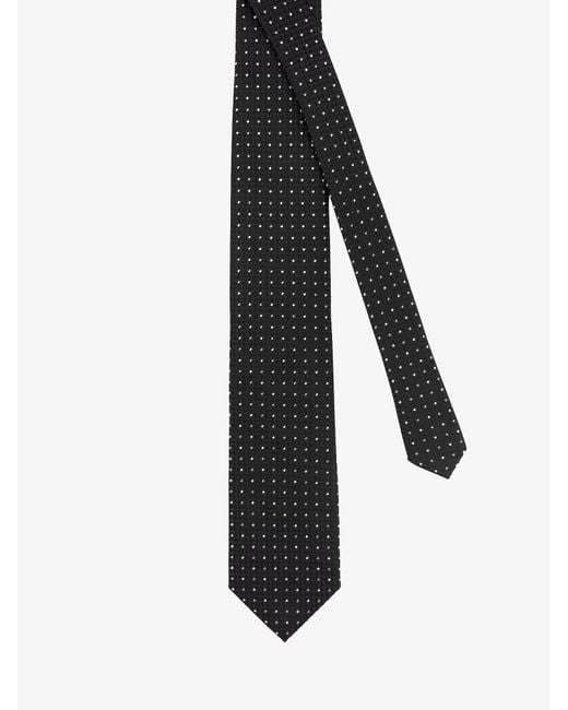 Tom Ford Black Silk Tie With Geometric Pattern for men