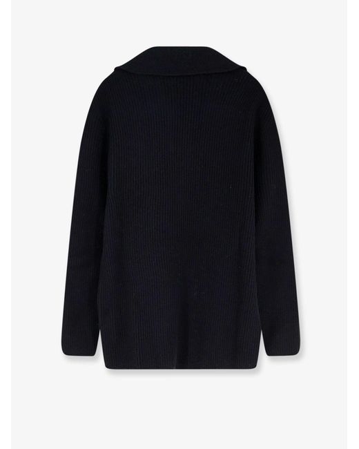 Alpha Studio Blue Wool Polo Sweater for men