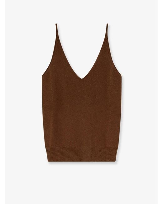 Mes Demoiselles Brown Fluff Wool Blend Top