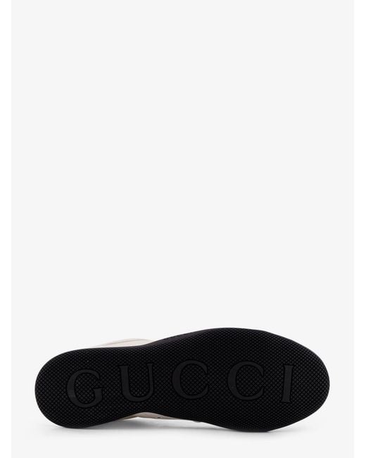 Gucci White Shift Leather Sneakers for men