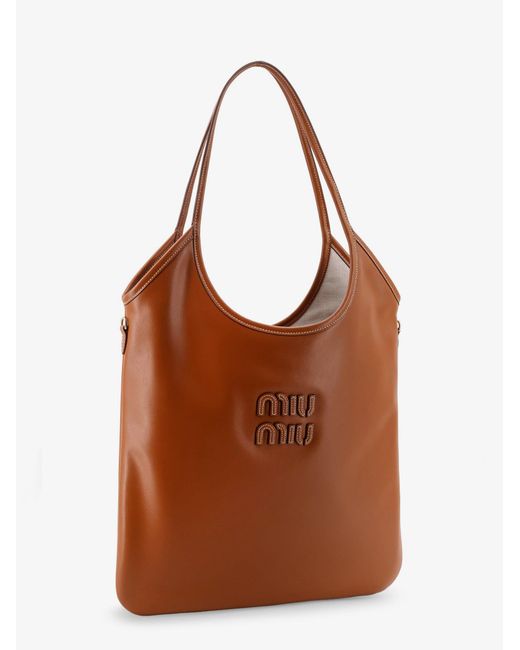 Miu Miu Brown Ivy Leather Shoulder Bag