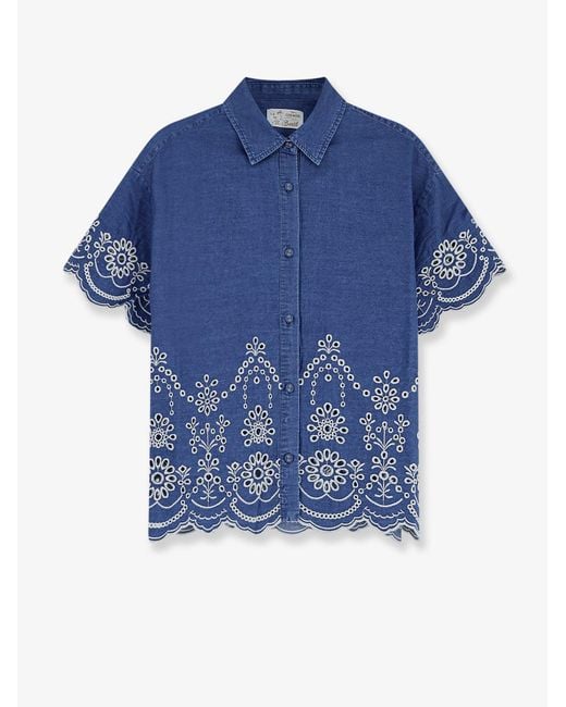 Mc2 Saint Barth Blue Cotton Shirt Clementine