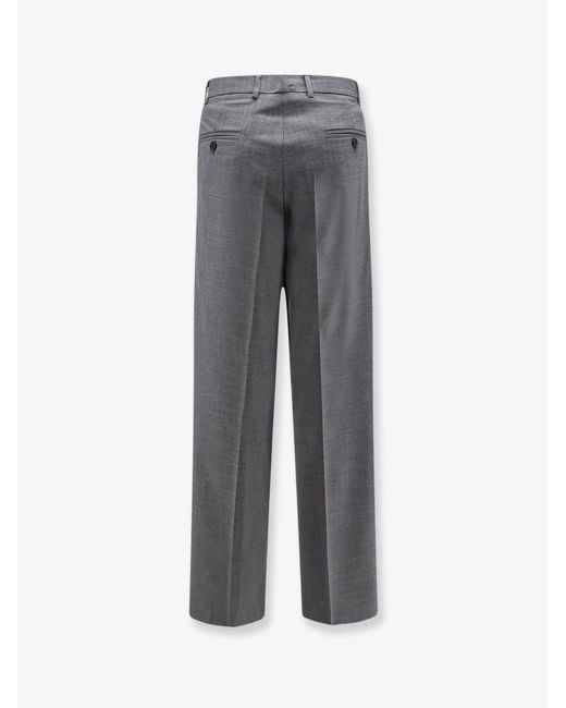 Amaranto Gray Virgin Wool Blend Trousers for men