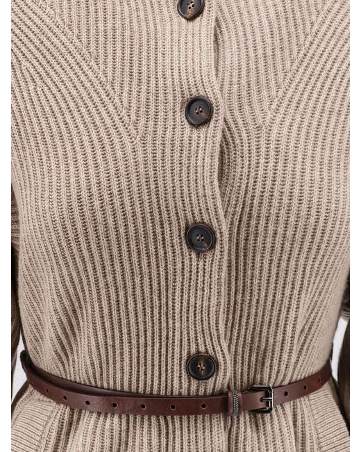 Brunello Cucinelli Natural Wool, Cashmere, And Silk Blend Cardigan