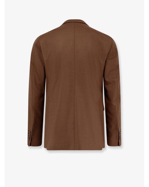 Tagliatore Brown Single-Breasted Virgin Wool Suit for men