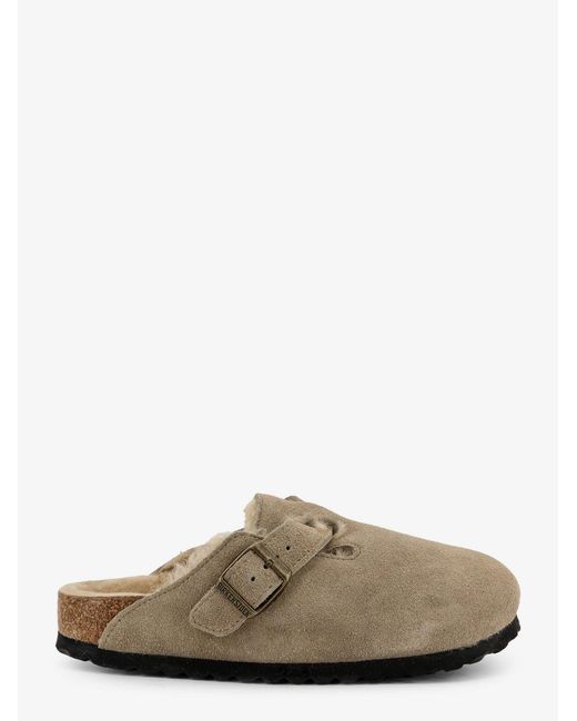Birkenstock Gray Boston Shearling Suede Mule