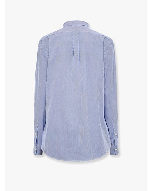 Polo Ralph Lauren Blue Stretch Cotton Shirt for men