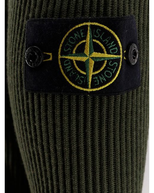 Stone Island Green Certified Virgin Wool Sweater for men