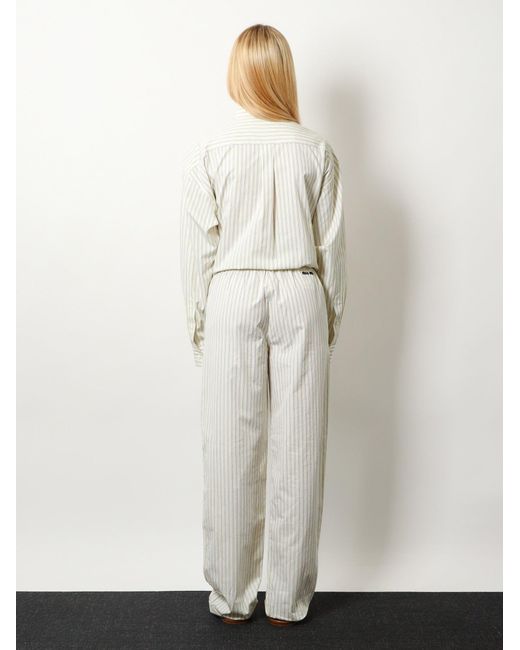 Miu Miu Natural Striped Cotton Pajama Pants