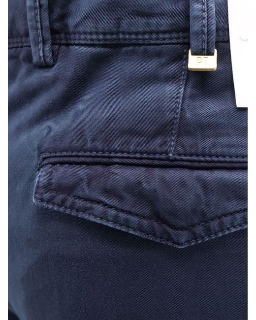 PT Torino Blue Reworked Michael Deluxe Cotton Trousers for men