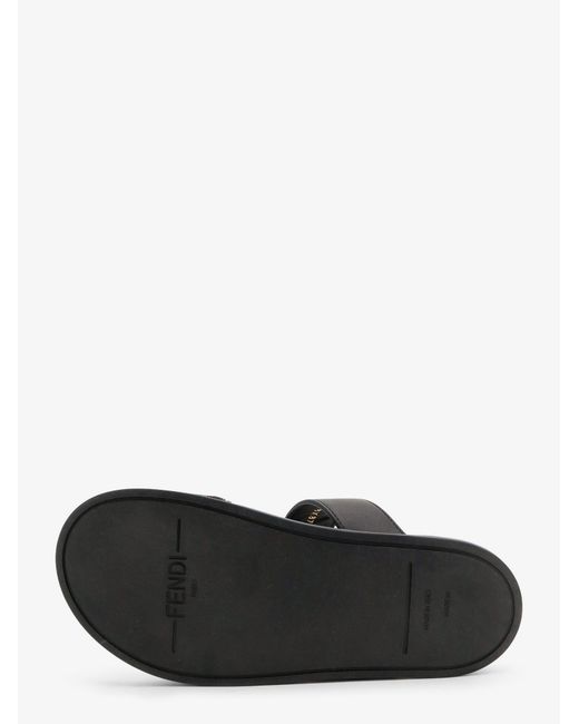 Fendi Black Feel Ff Fabric Sandals