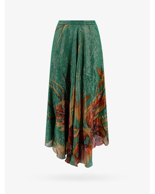 Mes Demoiselles Green Cotton Lined Flared Skirts