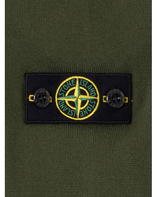 Stone Island Green Certified Virgin Wool Turtleneck Sweater for men
