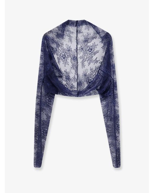 Alberta Ferretti Blue Lace Shrug