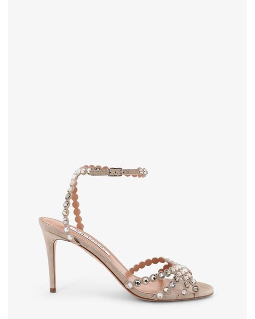 Aquazzura White Tequila Sandals With Crystal Detail