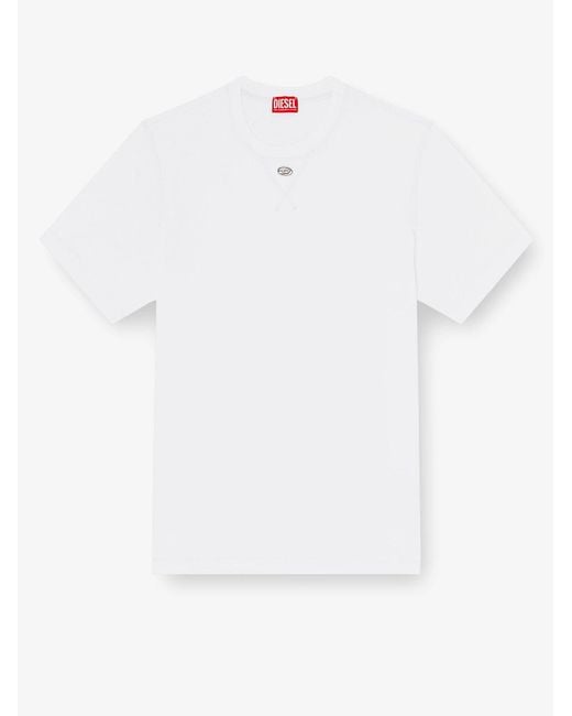 DIESEL White T-Madjust-Tr Cotton T-Shirt for men