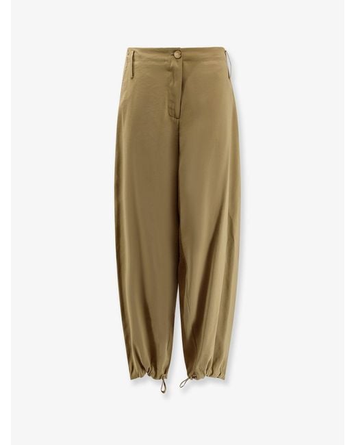 Alysi Natural Modal Trousers With Drawstring Detail