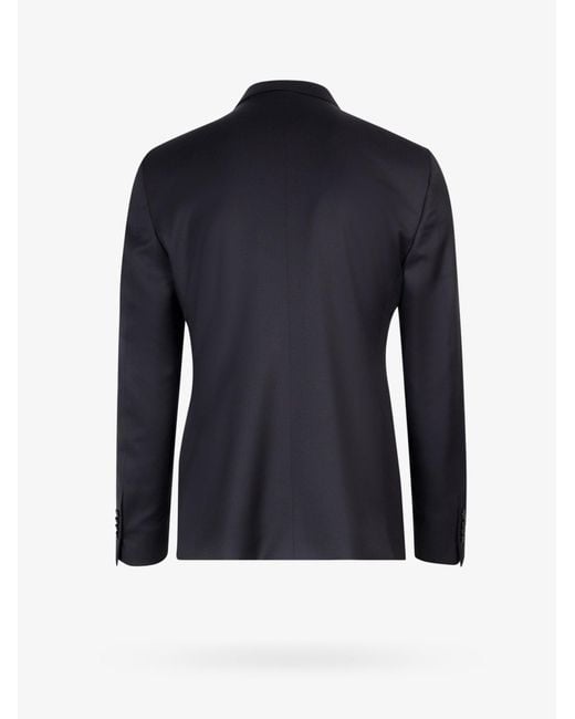 Tagliatore Blue Virgin Wool Tuxedo With Removable Brooch for men