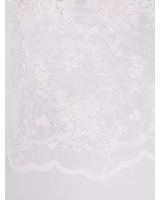DUNST White Needlework Layering Skirt