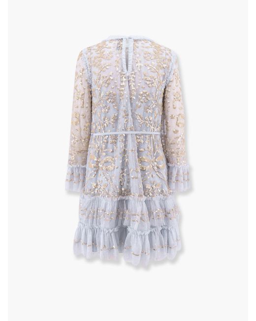 Needle & Thread White Mini Dress With Sequins Embroidery