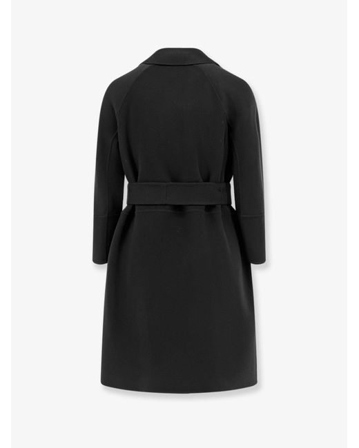 Max Mara Black Arona Virgin Wool Coat