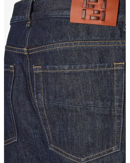Fendi Blue Denim Regular Blu Washed Jeans for men