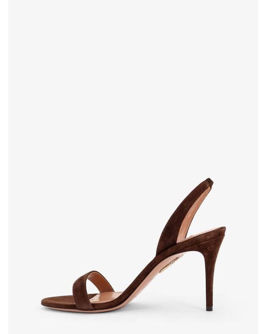 Aquazzura Brown So Nude Suede Sandals