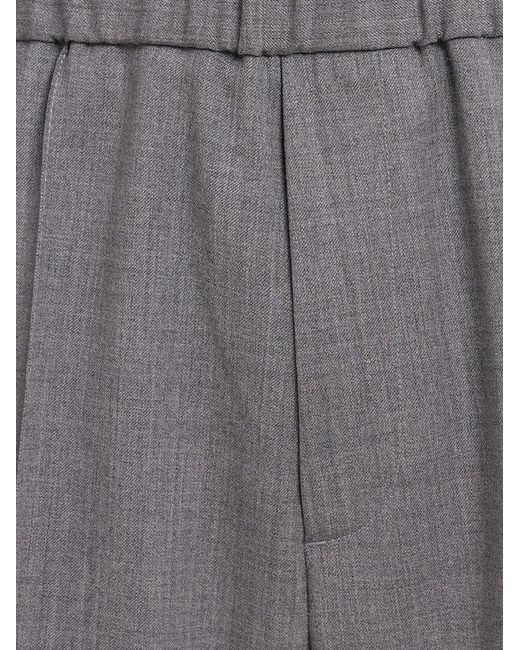 Seven Gauge Gray Light Wool Trousers for men
