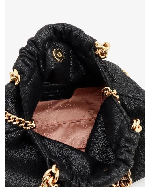 Stella McCartney Black Falabella Mini Shaggy Deer Crossbody