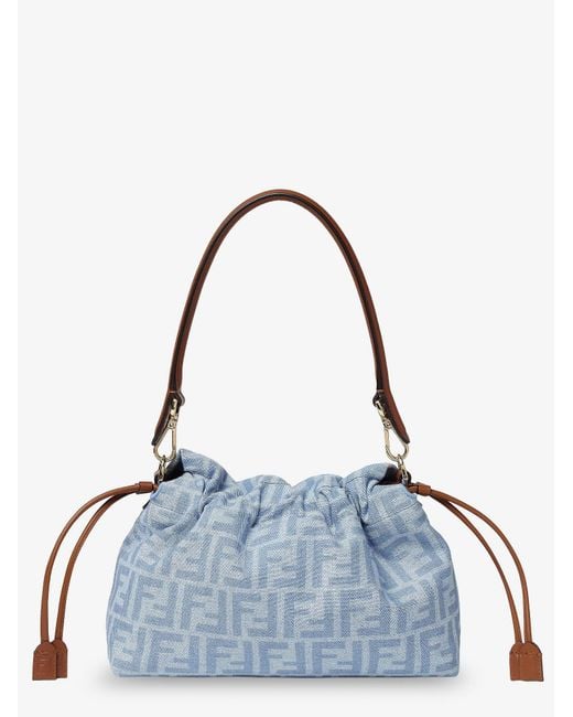 Fendi Blue Mamma Baguette Light Denim Crossbody Bag