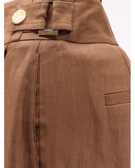Elisabetta Franchi Brown Shorts Daily Linen-Blend