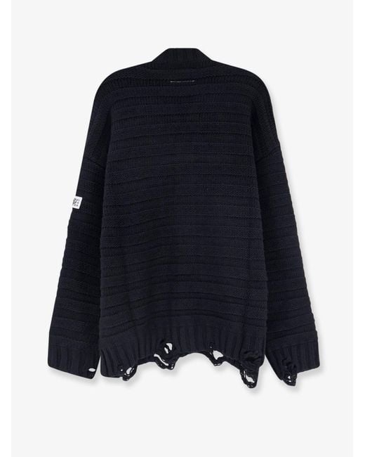 MM6 by Maison Margiela Blue Wool Cardigan for men