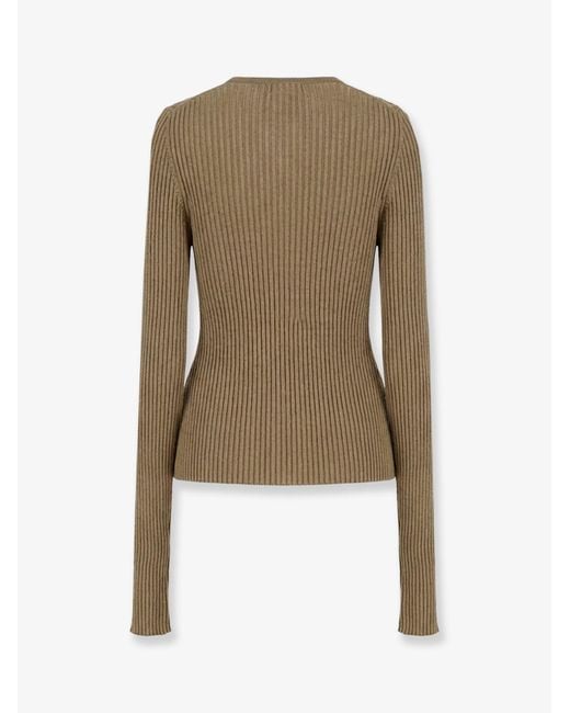 Nude Natural Ribbed Cotton-Blend Sweater