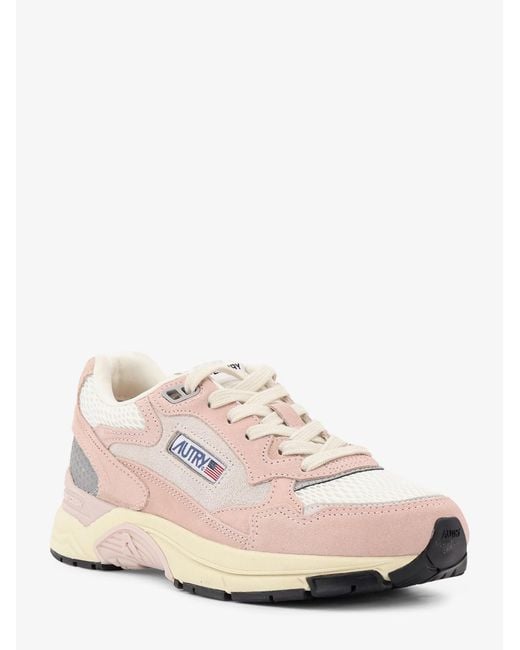 Autry Pink Hyperway Low Mesh E Suede Sneakers