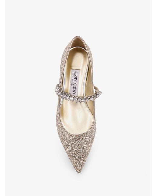 Jimmy Choo White Bing Leather Pumps With All-Over Glitter Detail