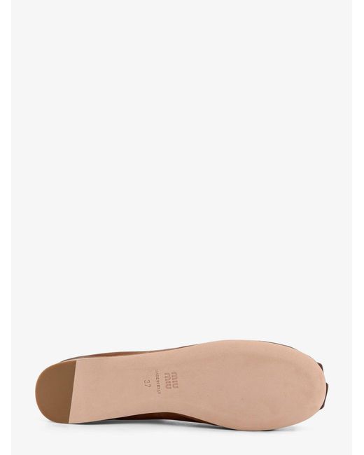Miu Miu White Leather Ballerinas